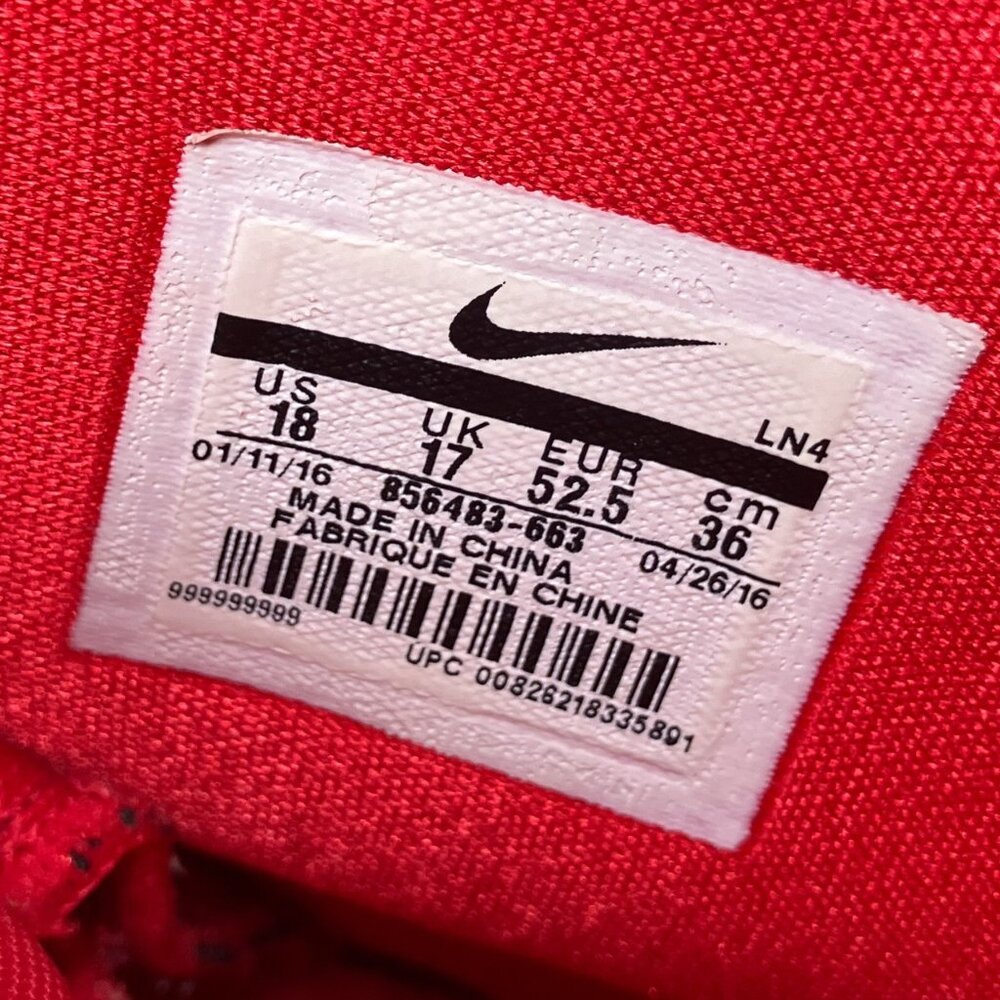 Nike Men's Size 18 Hyperdunk 2016 TB Gym Red‎ White 856483-663 High Top Sneakers - Picture 8 of 8